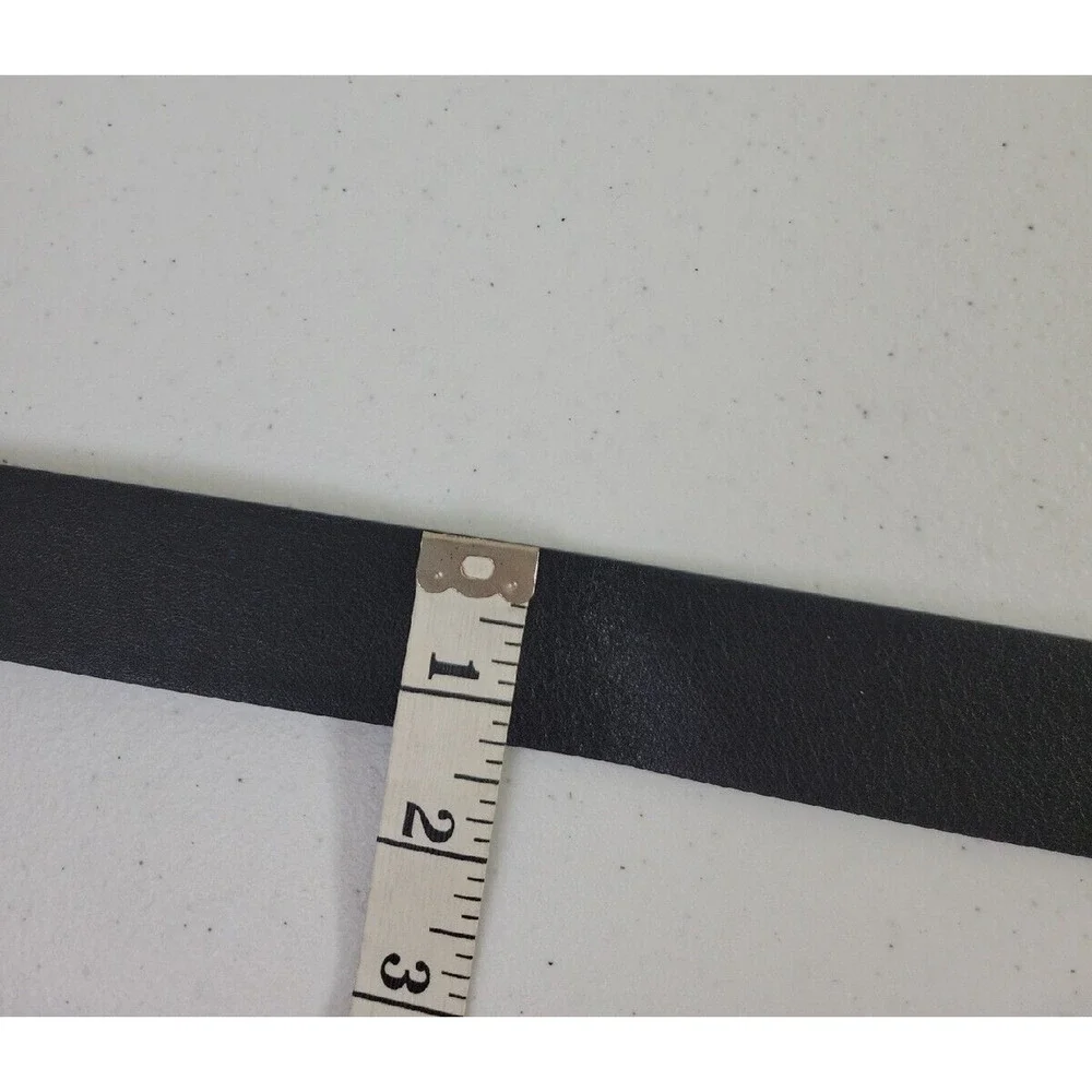 Belt Double-O Ring Buckle Women's Black Classic Adjustable Casual Dress Size 45